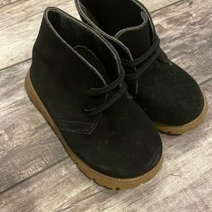 CHULIS BLACK SUEDE SLIP ON BOOTS